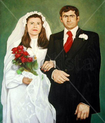 Boda de Juan Briones Oil Canvas Portrait