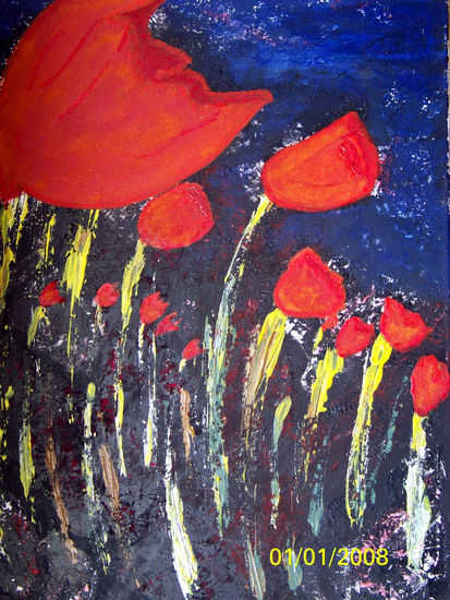 Noche de Coquelicot Oil Canvas Landscaping