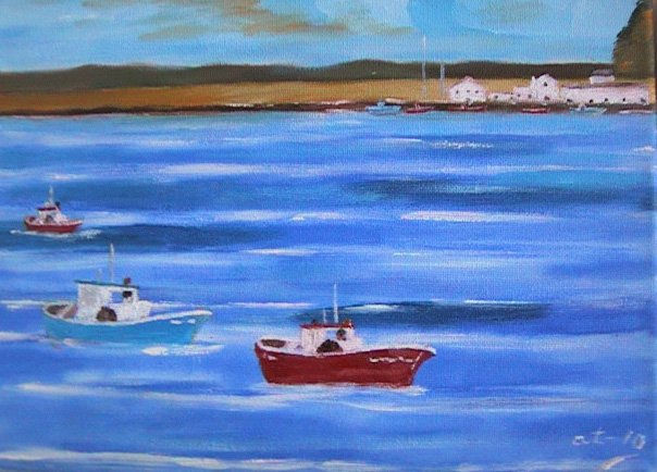 Marina Acrílico Lienzo Paisaje