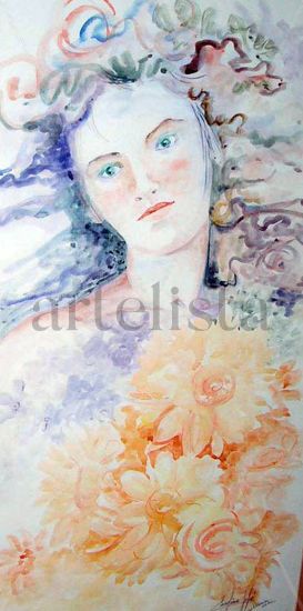 LOS GIRASOLES Watercolour Paper Figure Painting