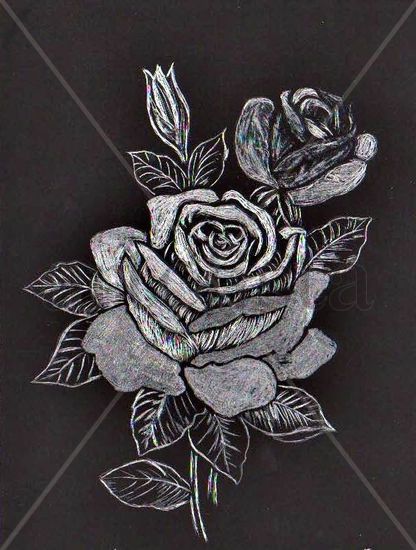 grabado de una rosa 