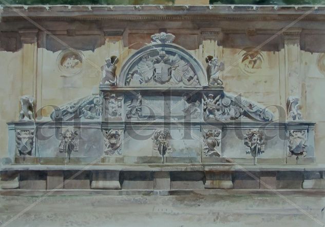 Fuente de Carlos V, Alhambra Oil Canvas Landscaping