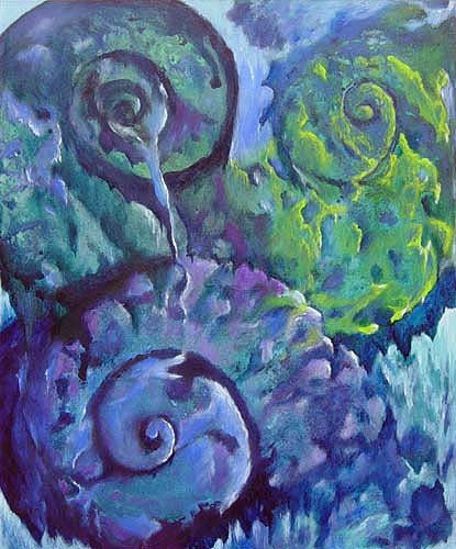 Composicion Caracoles No. 28 Acrylic Canvas Still Life Paintings