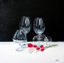 "Flores y cristal"