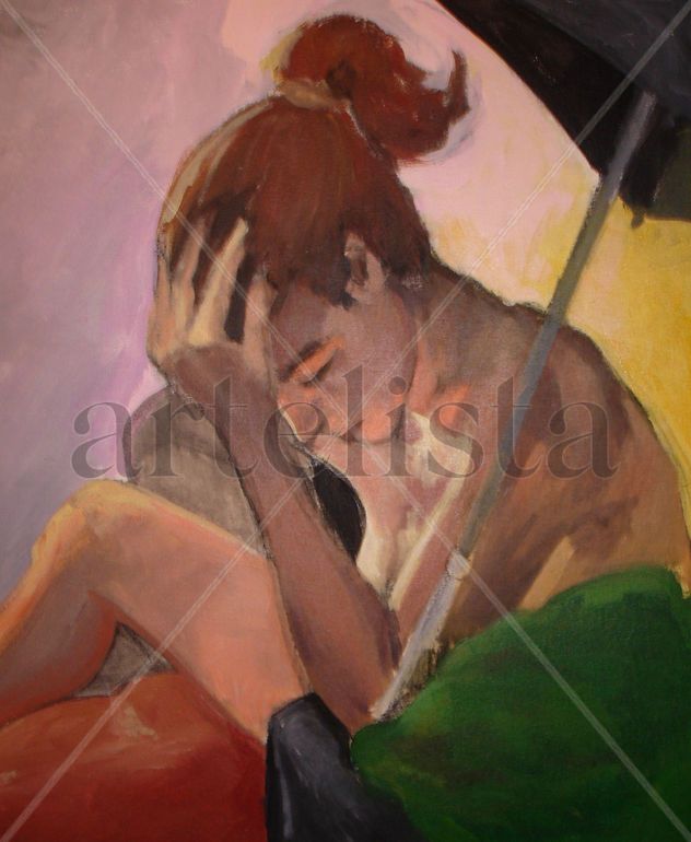 Estudio de desnudo con paraguas