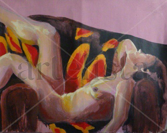 Descanso Acrylic Paper Nude Paintings