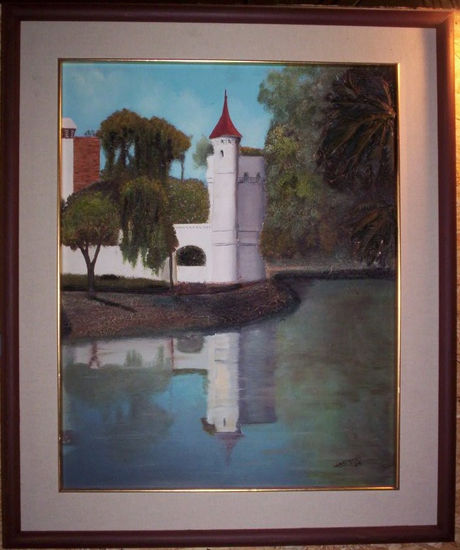 Castillo del Parque Rodó Oil Panel Landscaping