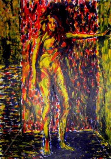 DESNUDO FEMENINO DE PIE Oil Card Nude Paintings