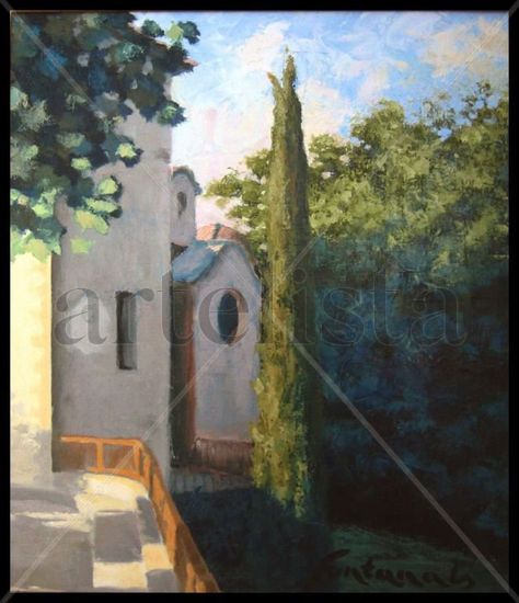 Ermita del Remei (Caldes de Montbui) Oil Canvas Landscaping