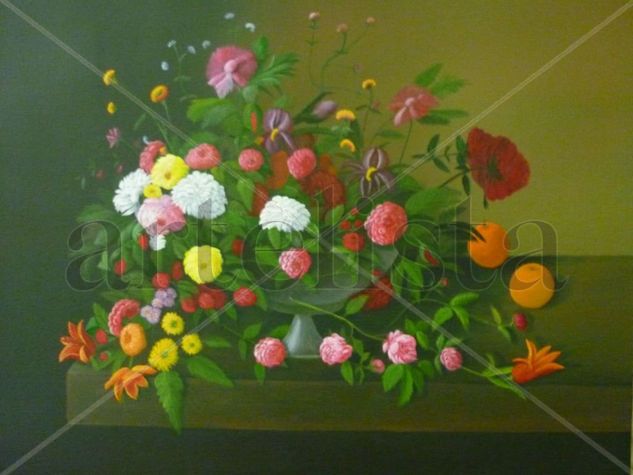 bodegón de flores Oil Canvas Floral Painting