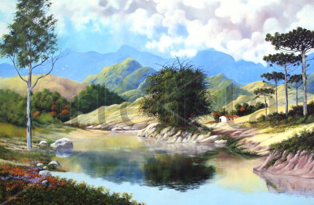 Cultivando a natureza Oil Canvas Landscaping