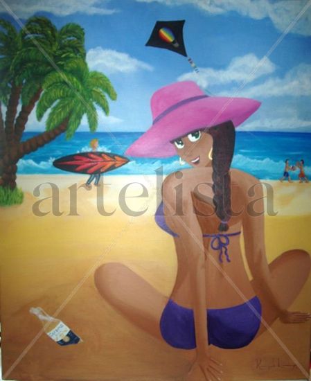 Vacaciones en familia Acrylic Canvas Figure Painting