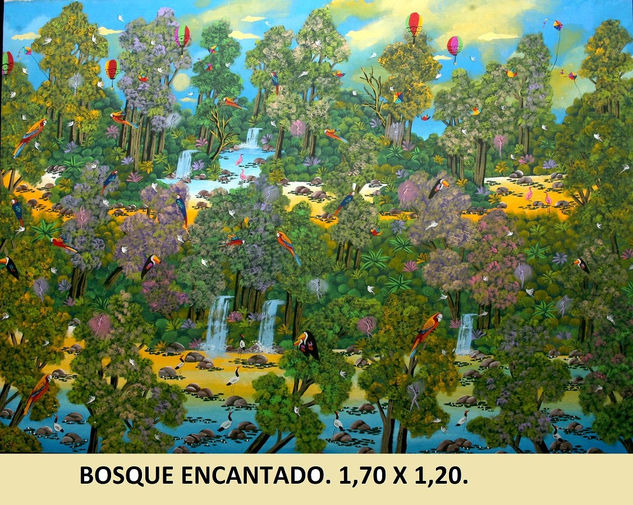 BOSQUE ENCANTADO. Oil Canvas Landscaping