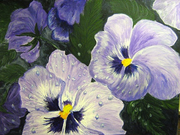 GOTAS DE LLUVIA...... Acrylic Panel Floral Painting