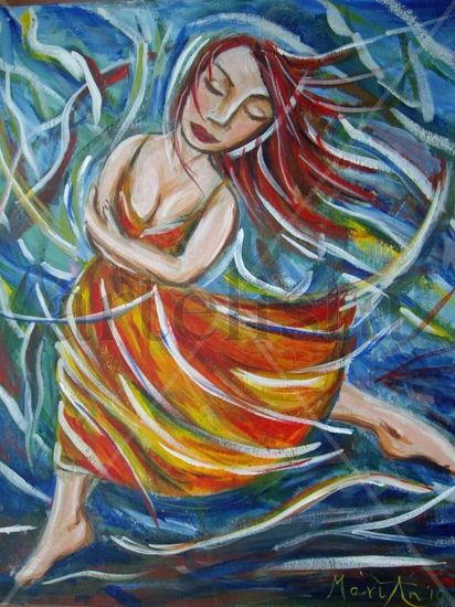 Bailando sola Acrylic Canvas Figure Painting