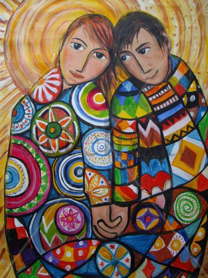 En-pareja-2 Acrylic Canvas Figure Painting