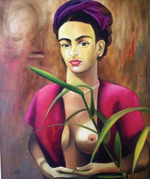 Frida Sensual Oil Canvas Portrait