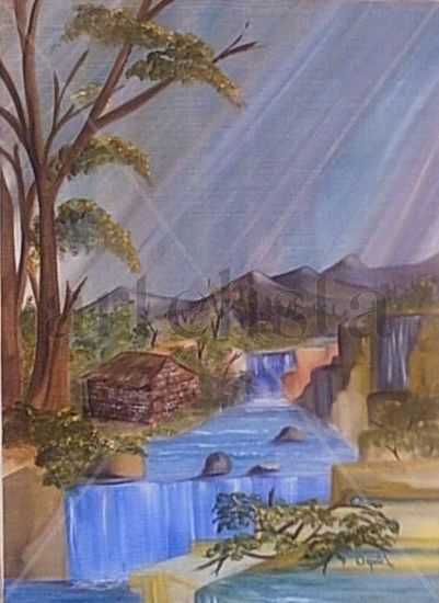 Paisaje Cascadas Oil Canvas Landscaping