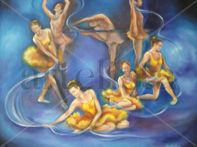 clase de danza Oil Canvas Figure Painting