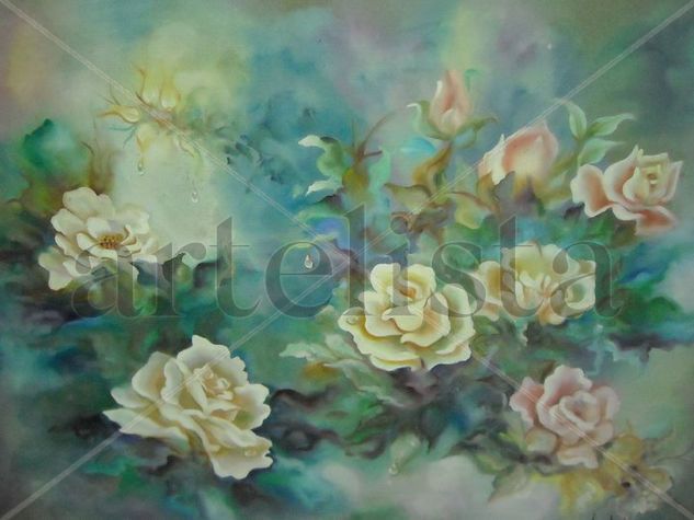 Primavera Oil Paper Floral Painting