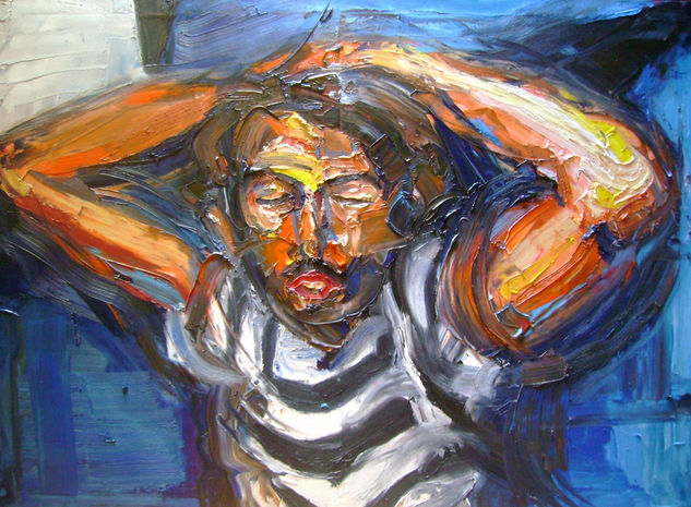 Dormido en los laureles Oil Canvas Portrait