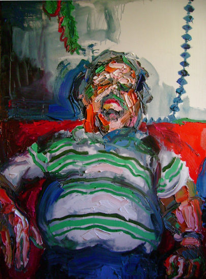 El tío Aldo luego de los efectos colaterales del alcohol Oil Canvas Portrait