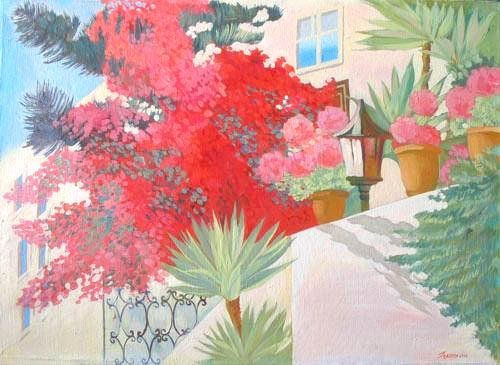 la casa en la costa Watercolour Canvas Others