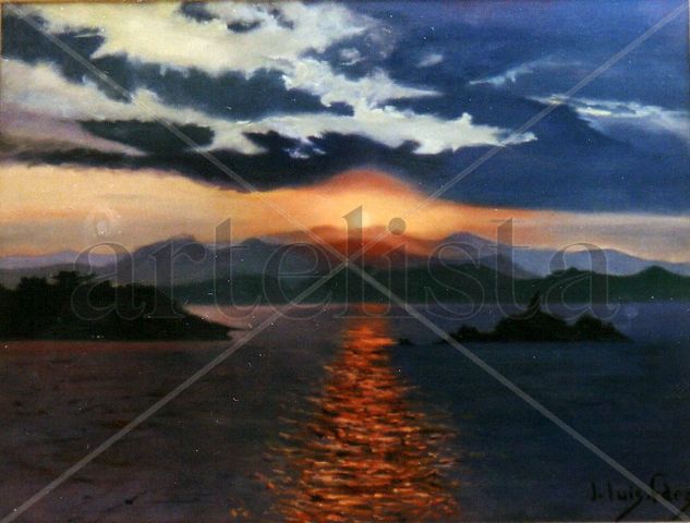 PUESTA DE SOL Oil Canvas Marine Painting