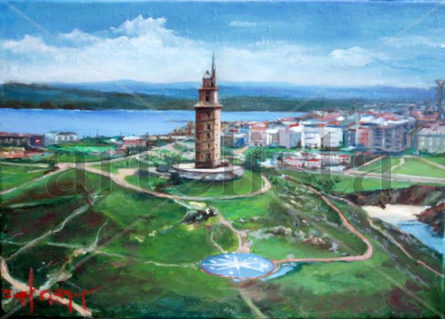 TORRE DE HERCULES Oil Canvas Marine Painting