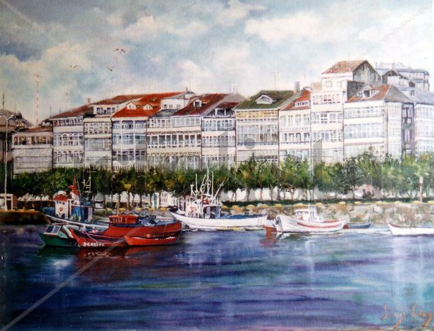 LAS GALERIAS-CORUÑA Oil Canvas Marine Painting