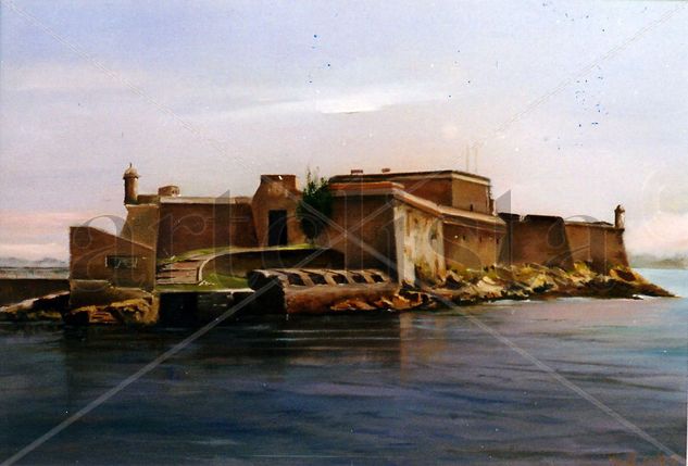 CASTILLO DE SAN ANTON Oil Canvas Marine Painting