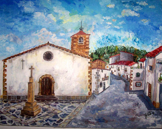 Plaza de la iglesa (Casas del Monte) Oil Canvas