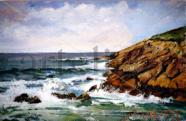 ROCAS CON CHAPAPOTE Oil Canvas Marine Painting