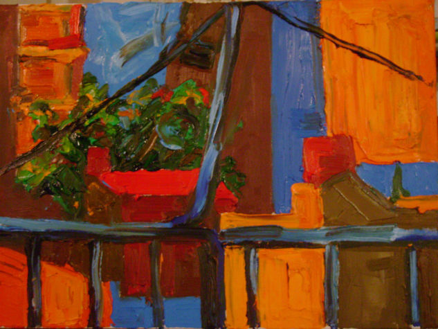 Desde la escuela II Oil Canvas Landscaping