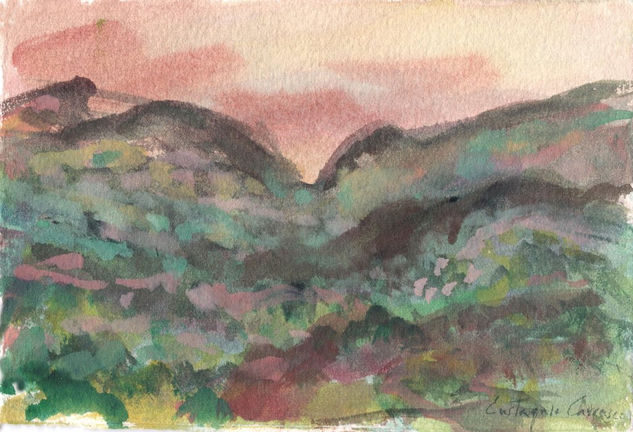 Montañas de Yugazit Watercolour Canvas Landscaping