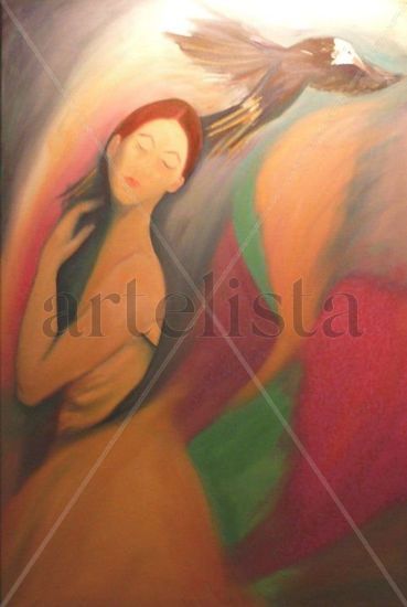 COMO UNA NIÑA- 2010 Oil Canvas Figure Painting