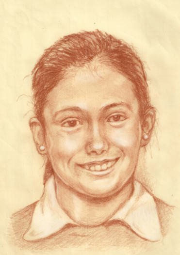 Retrato niña Pencil (Black) Paper Portrait