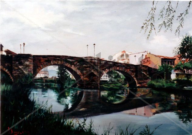 Ponte Vello en Monforte Óleo Lienzo Paisaje