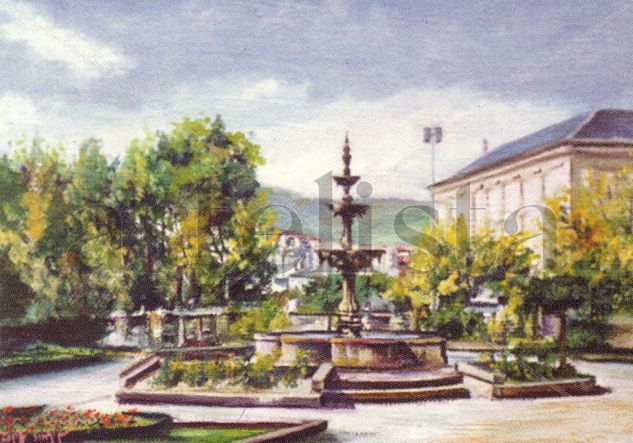 PLAZA BISPO CESARIO-ORENSE Oil Canvas Landscaping