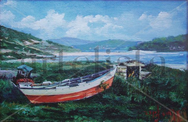 CHALANA ABANDONADA Oil Canvas Landscaping