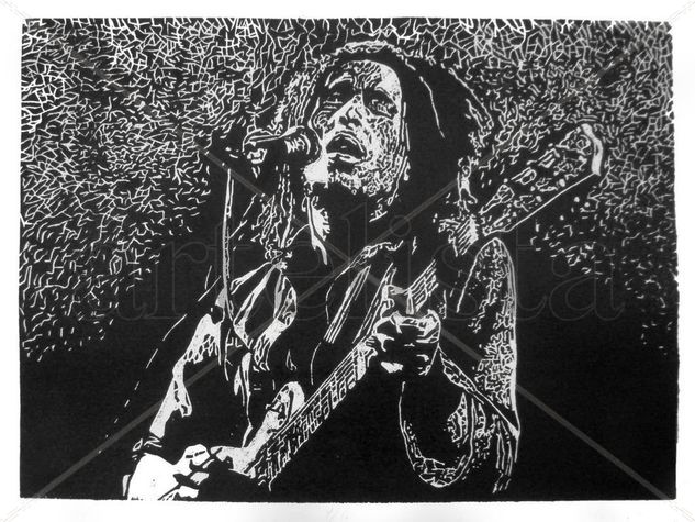 Bob Marley Woodcut