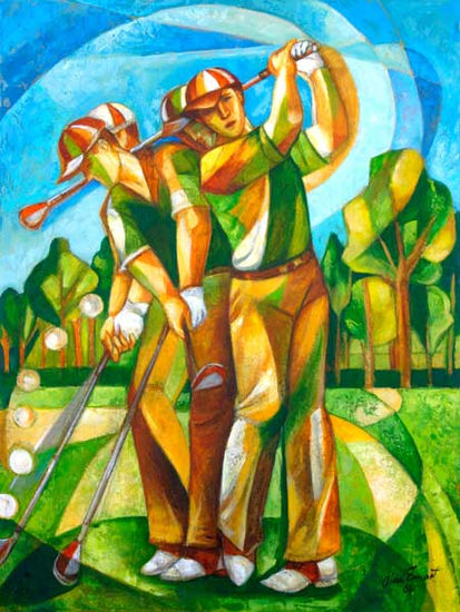 Jugador de Golf Acrylic Canvas Sports