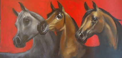 Tres caballos arabes 