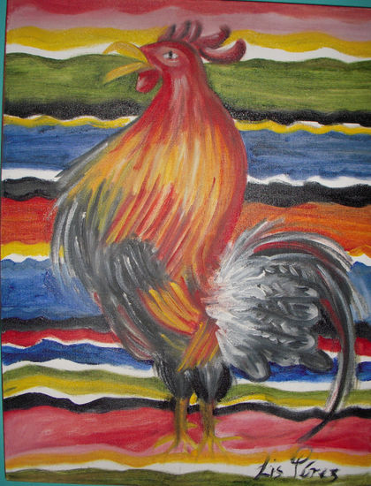 El gallito cantor Oil Canvas Animals