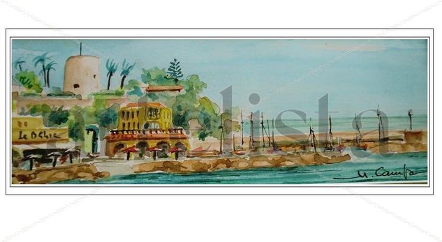 cabo roig, alicante Watercolour Paper Landscaping