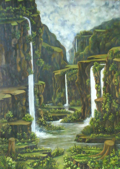 cascadas Oil Canvas Landscaping