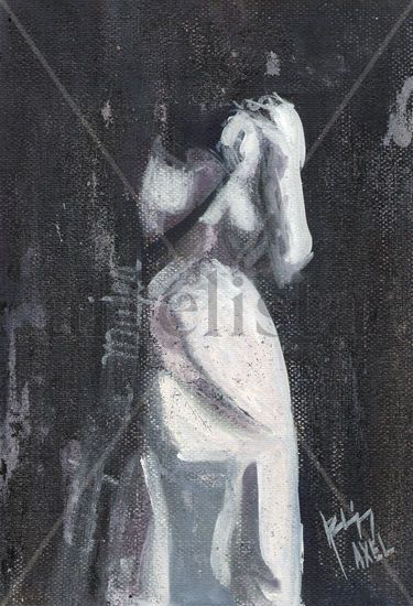 mujer Oil Card Figure Painting