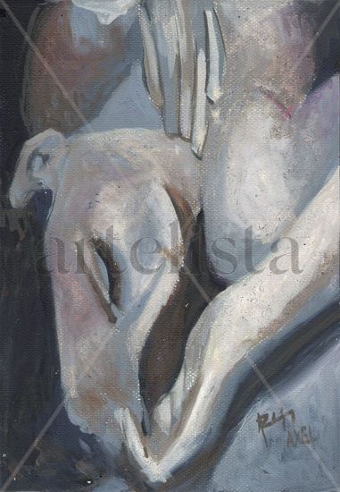 mientras duermo Oil Card Figure Painting