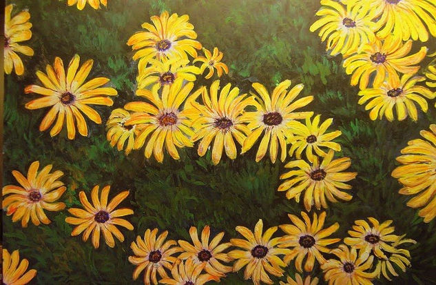 PEQUEÑOS SOLES Acrylic Panel Floral Painting