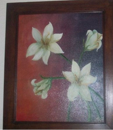 Lilies Oil Canvas Floral Painting